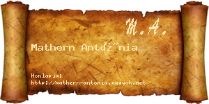 Mathern Antónia névjegykártya